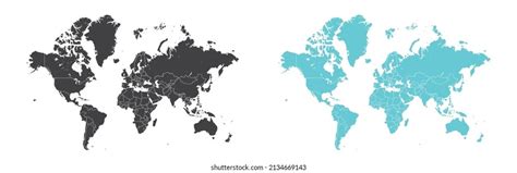 Detailed World Map Separated Country Vector Stock Vector Royalty Free