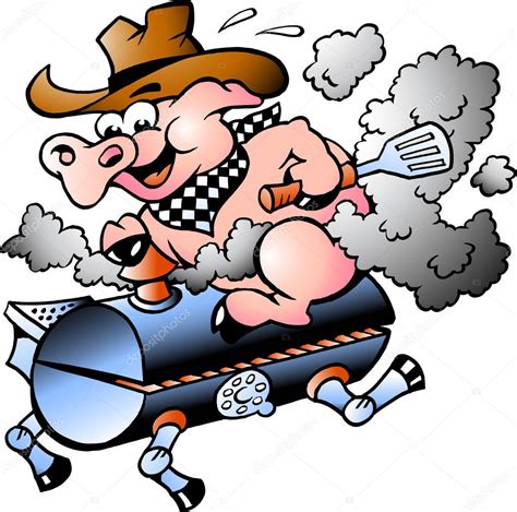 Pig Riding On A Bbq Barrel Stock Vector Image By ©drawshop 5878219