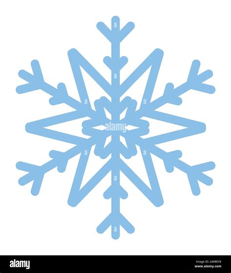 Snowflake Icon Blue Ice Crystal Winter Symbol Christmas Logo Xmas