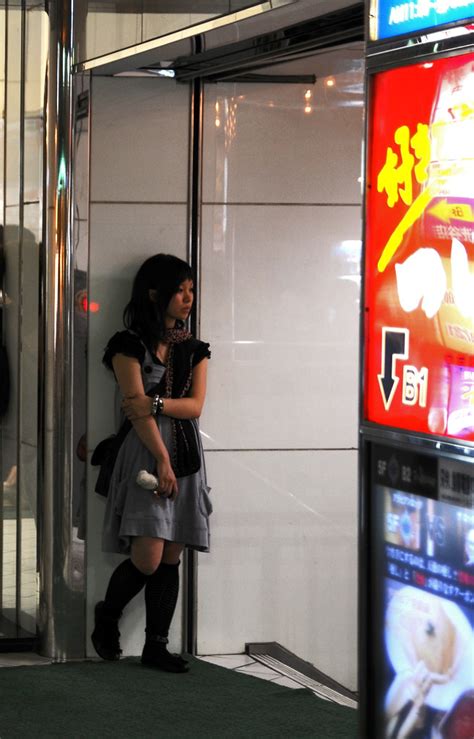On Black Lonely Japanese Girl In Shibuya Tokyo Japan By Marcusuke