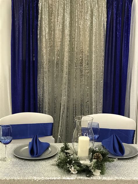 Royal Blue And Silver Backdrop Grad Party Decorations Harvest