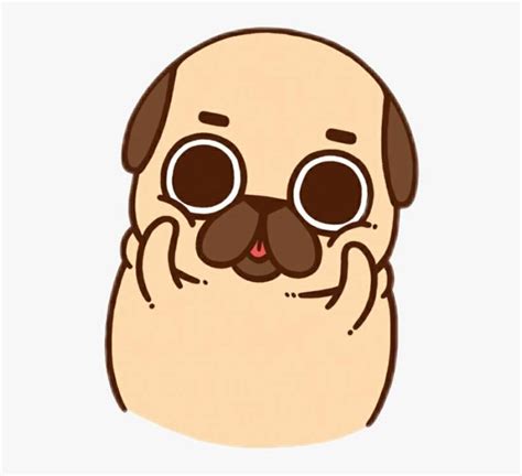 Pug Dog Cute Lovely Kawaii Ftestickers Clip Art Transparent Cute