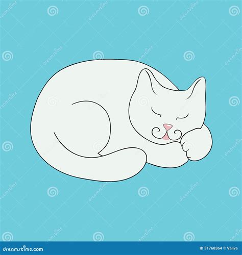 White Cat Stock Vector Illustration Of White Sleep 31768364