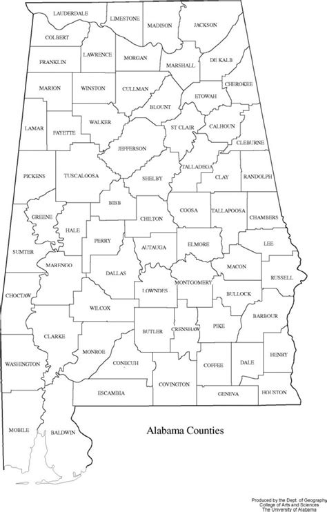 Printable Map Of Alabama Counties With Names Counties Cities Roads Pdf