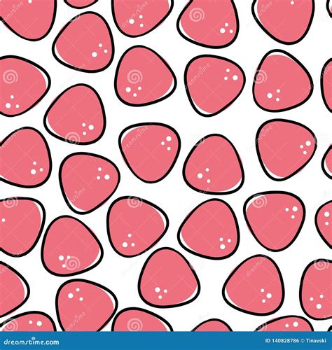 Pink Strawberries Abstract Repeating Pattern Stock Illustration