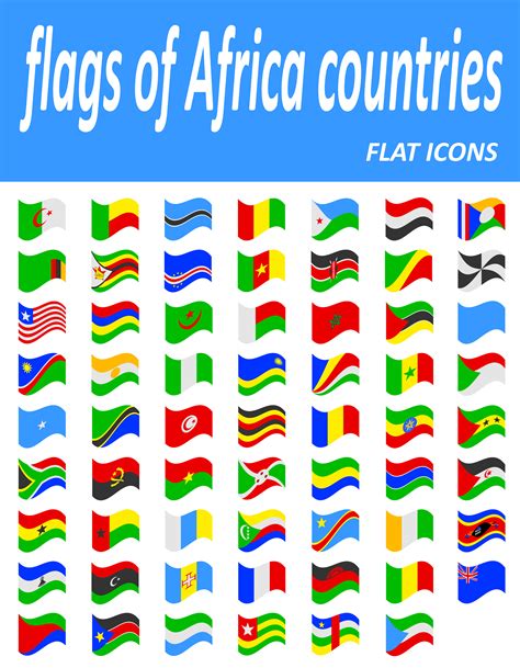 Flags Of Africa Countries Flat Icons Vector Illustration 515160 Vector