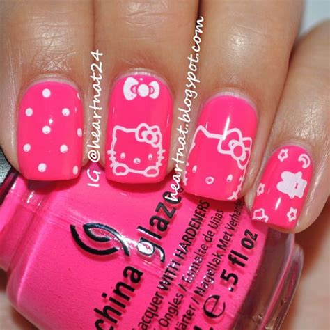 Cute Hello Kitty Nail Art Designs Hative