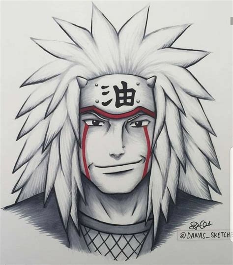 Dibujo De Jirayia Maestro De Naruto Sonriendo Con Confianza Dibujo