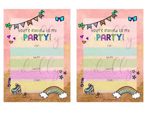 girly birthday party birthday party invite printable party invite