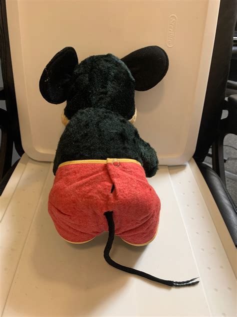 plush vintage antique walt disney productions mickey mouse stuffed doll toy 18 with tail and