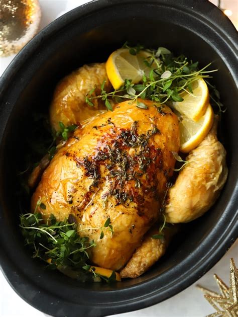Slow Cooker Roast Chicken With Lemon And Herb Butter