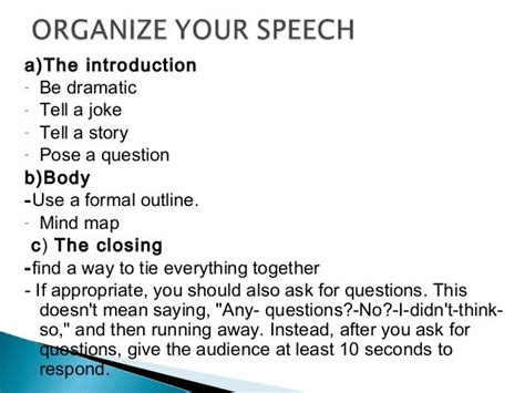 Writing And Preparing An Effective Speech