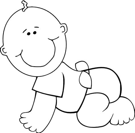 Crawling Baby Boy Outline Clip Art At Vector Clip Art