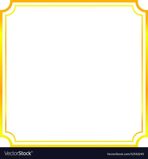 Gold Frame Beautiful Simple Golden Design Vector Image