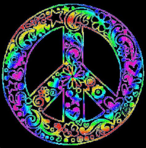 Rainbow Hearts Flowers Peace Sign 600×608 Peace Sign Art Peace