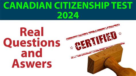 Canadian Citizenship Test 2024 Real Test Questions And Answers Youtube