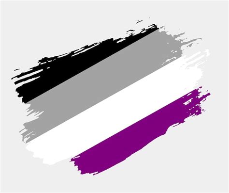 Bandera Asexual Pintada Con Pincel Sobre Fondo Blanco Concepto De Derechos Lgbt Vector Premium