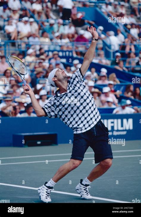 American Tennis Player Andre Agassi Us Open 1995 Stock Photo Alamy