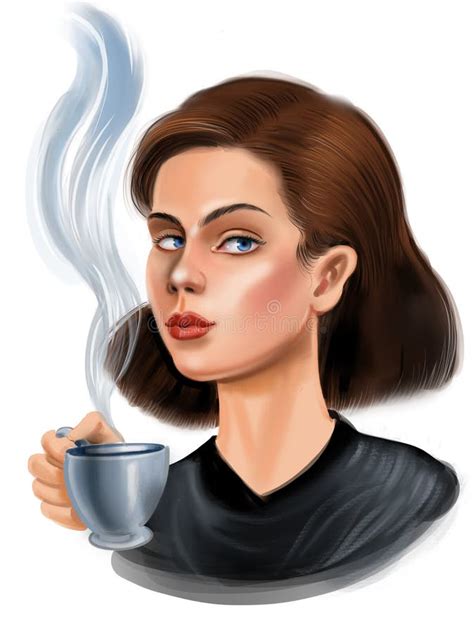 Lady With A Cup Of Coffee Stock Illustration Illustration Of Coffee