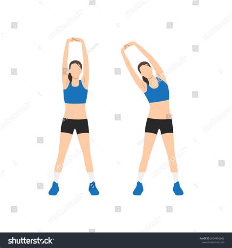 Woman Doing Arm Stretching Exercise Flat Stock Vector Royalty Free