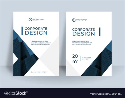 Corporate Book Cover Design Template Modern Vector Image