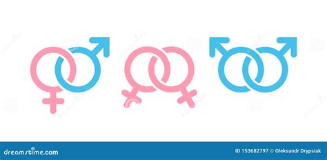 male and female symbol combination gender and sexual orientation symbols stock vector