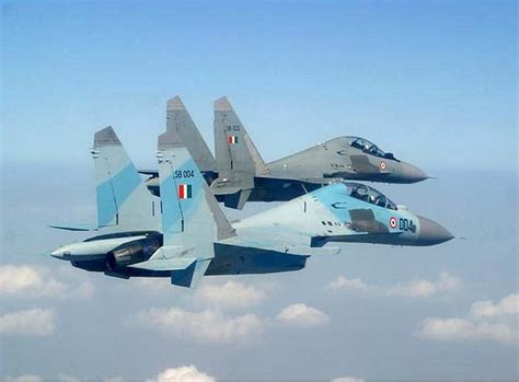 Flying Side By Side A Pair Of Iaf Sukhoi Su 30mki And Su 30k Image Of