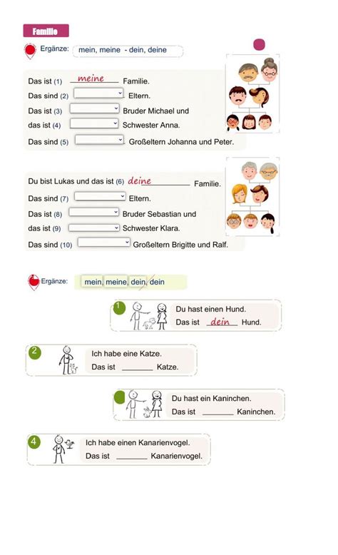Mein Meine Dein Deine Online Worksheet For Grade 3 You Can Do The Exercises Online Or