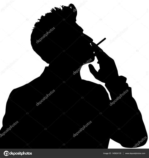 Silhouette Of Smoking Man — Stock Vector © Yuriyvlasenko 145624135
