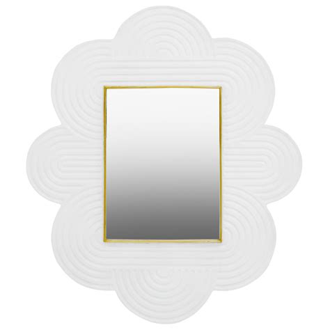White And Brass Quatrefoil Wall Mirror The Home Market