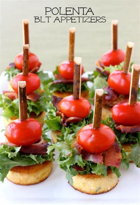 Check out our top recipes for dips, meatballs, wings, poppers, tarts, and more. These mini Polenta BLT Appetizers are the best make ahead ...