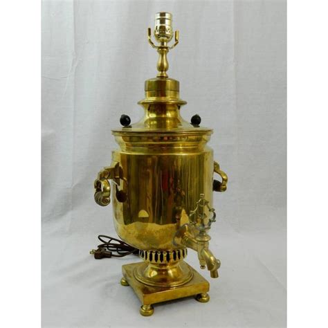 19th Century Russian Brass Samovar In The Tulsky Manner Adapted As A