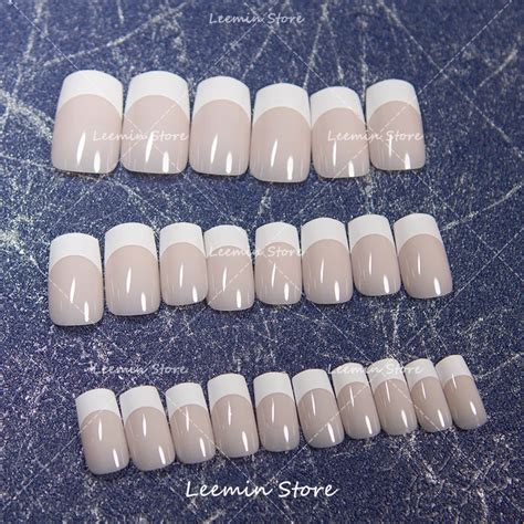Upgraded Long White French Style False Nail Classical Nails 24