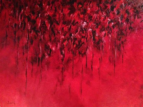 Red Monochromatic Painting By Paige Barth Pixels
