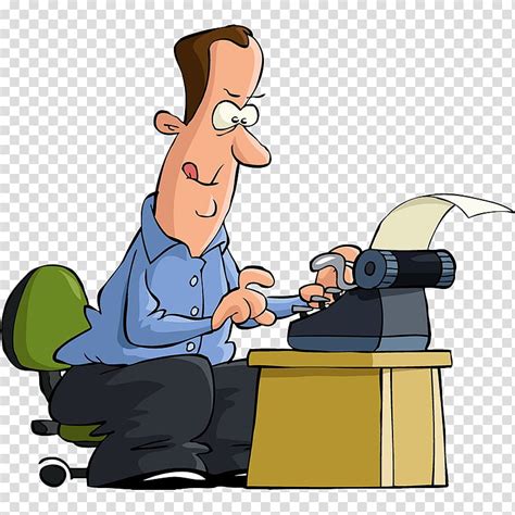 Writing Author Writer Cartoon Screenwriter Sitting Finger