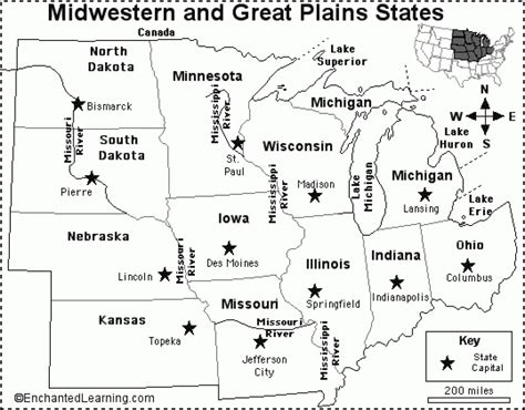 Midwest States And Capitals Map Printable Printable Word Searches