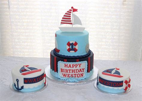Nautical Birthday Cake And Smash Cakes Sweetly Stacked Nautical