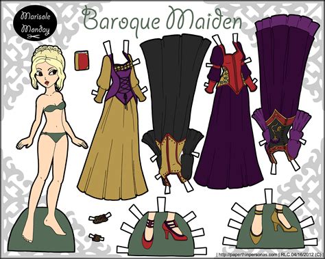 Baroque Maiden Fantasy Printable Paper Doll • Paper Thin Personas