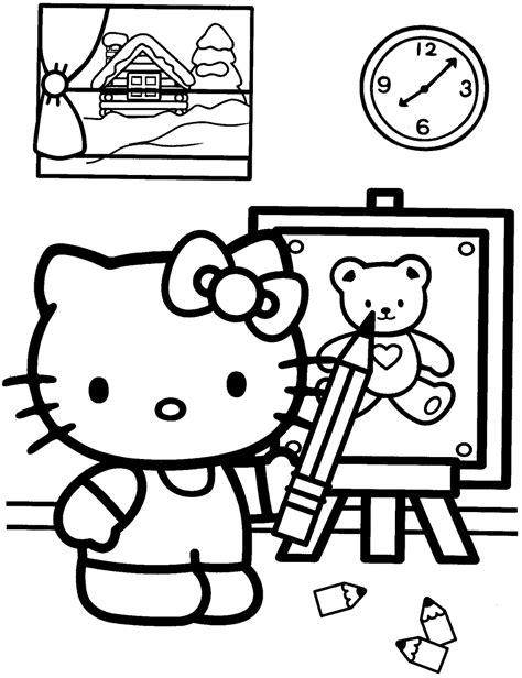 Dibujos Para Colorear Hello Kitty En Su Casita Para Colorear Kulturaupice