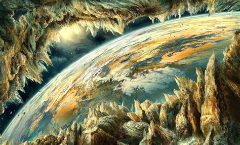 Paintings Outer Space Planets Earth Rocks Artwork