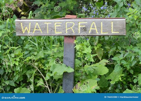 Waterfall Sign Stock Photo Image Of Green Active Texture 76653380