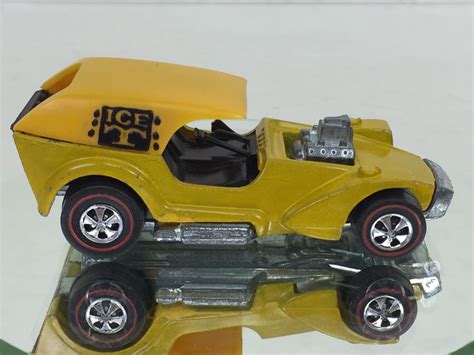 Hot Wheels Redline Ice T Yellow Vintage 1969 Mattel Hong Kong