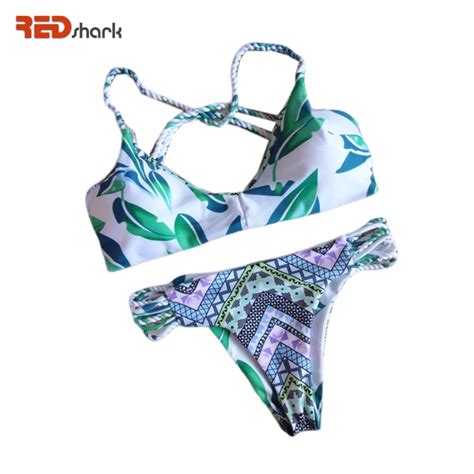 Redshark 2017 Sexy Printing Both Sides Wear Bikini Set Women Swimwear Women Bathing Suit Push Up