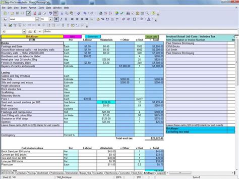 Free Residential Construction Estimating Spreadsheets For Most Homeowners Construction