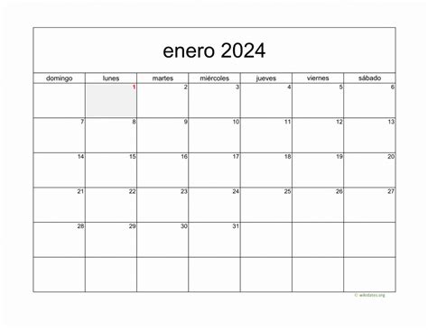 Calendario Enero 2024 De México