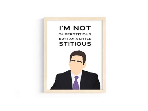 The Office Michael Scott Im Not Superstitious Etsy