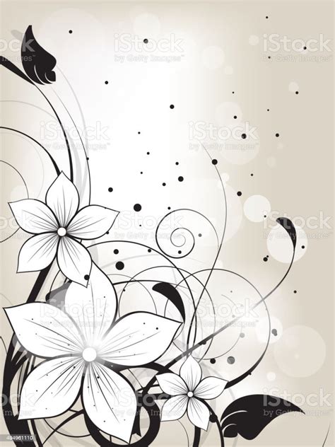 Floral Spring Background With Flowers And Swirls Stock Illustration