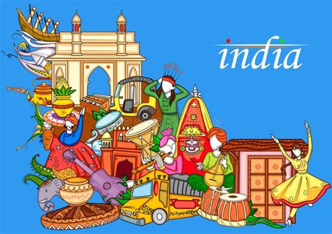 Monument Et Culture D Inde Dans Le Style Indien D Art Illustration De Vecteur Illustration Du