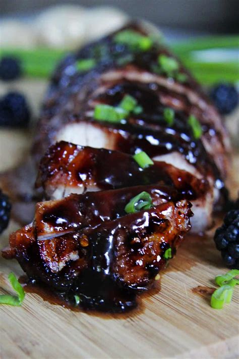 Blackberry Hoisin Ginger Pork Tenderloin Free Recipe Below