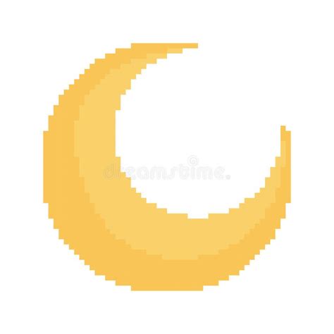 Moon Illustration With Pixel Theme Stock Vector Illustration Of